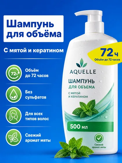 Карточка товара с инфографикой: шампунь для объёма