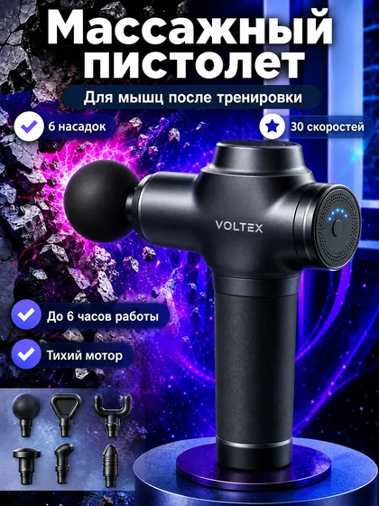 Карточка товара с инфографикой: массажный пистолет