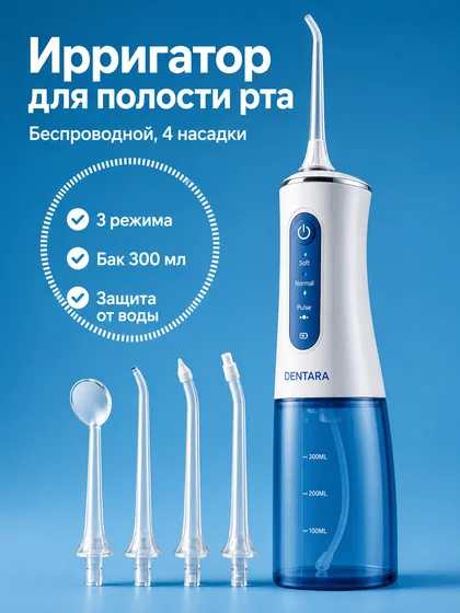 Карточка товара с инфографикой: ирригатор для полости рта