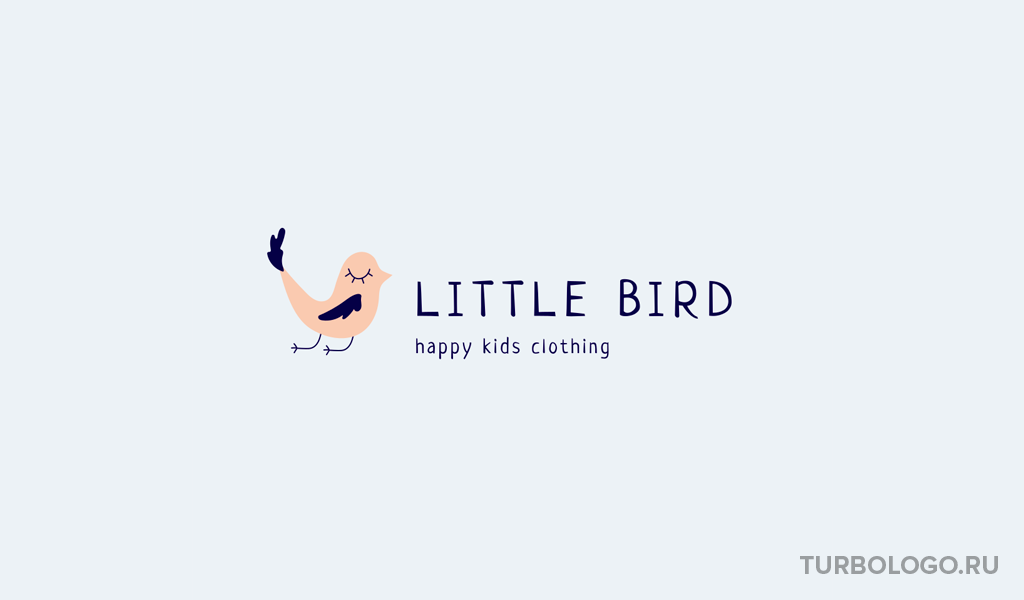Логотип детского магазина птица