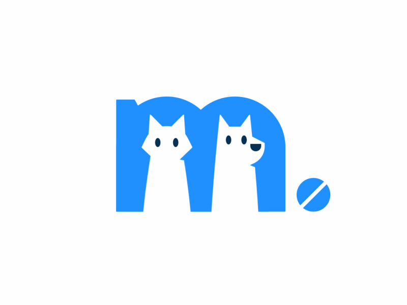 Анимированный логотип, кот и собака