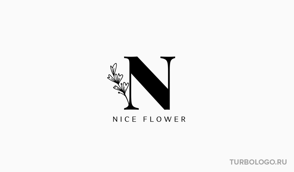 Логотип для цветочного магазина буква N