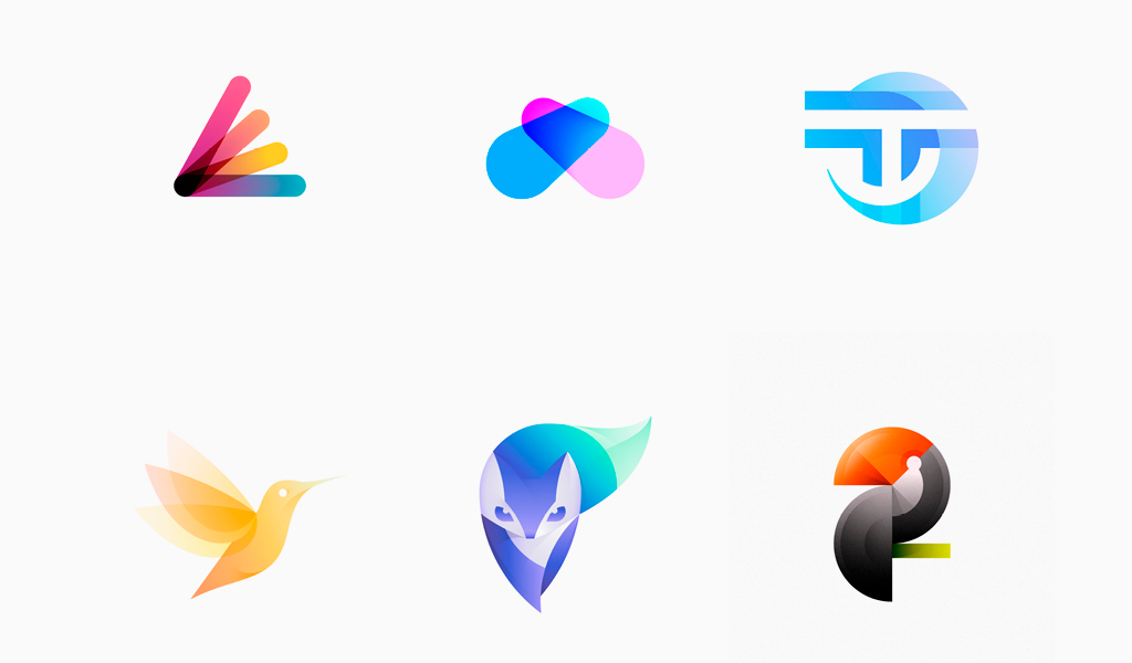 Логотипы с градиентом иконки