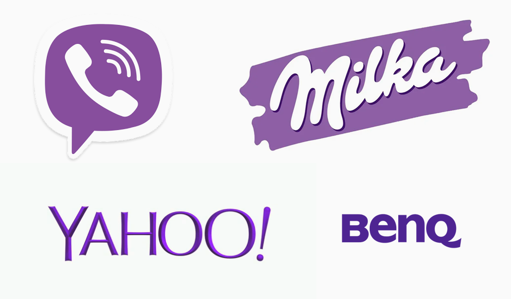Фиолетовые логотипы известных компаний