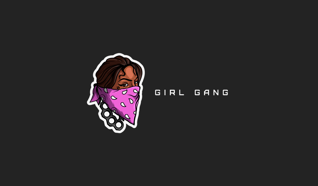 Игровой логотип женщина гангстер