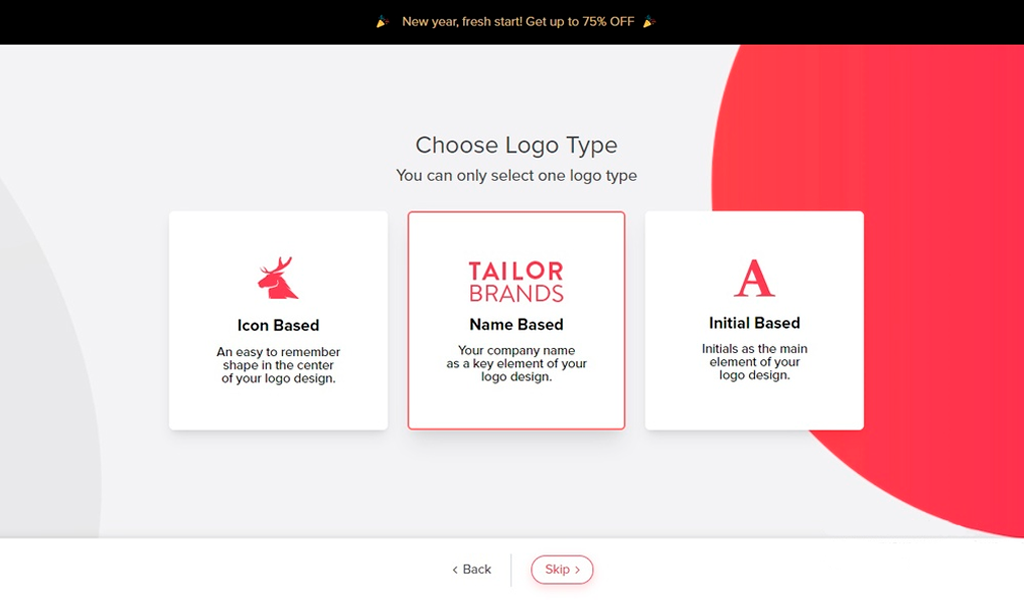 Tailor Brands Выбор дизайнов лого