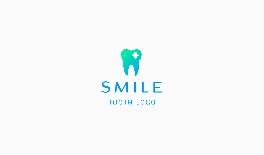 Логотип стоматологической клиники: зуб и медицинский крест