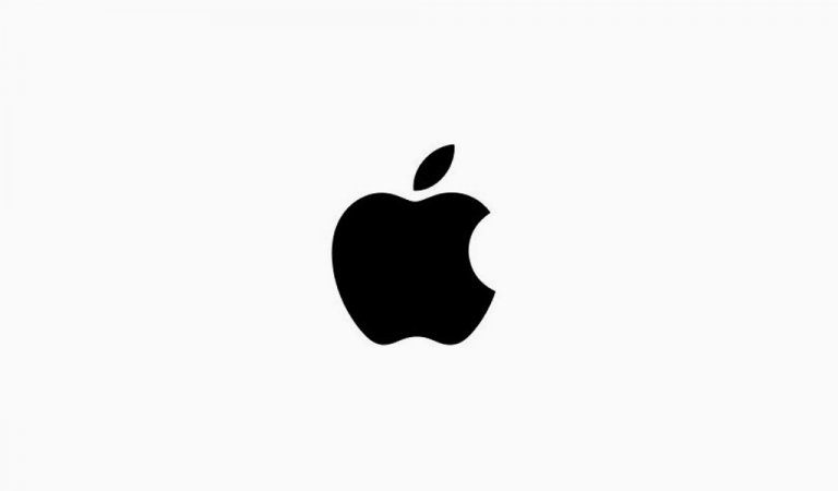 Знак apple на черном фоне