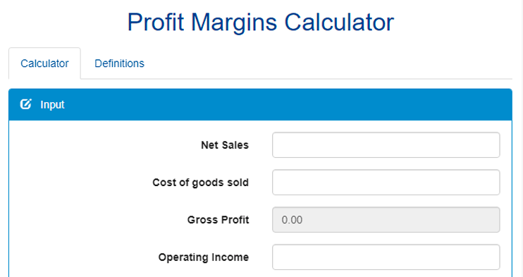 Profit Margins Calculator