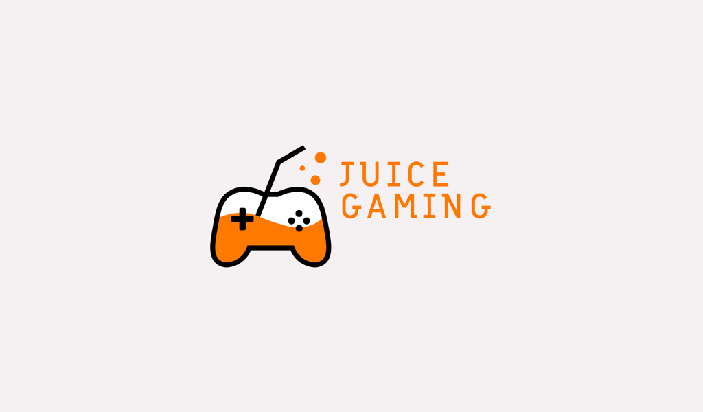 Logotipo criativo: suco, joystick