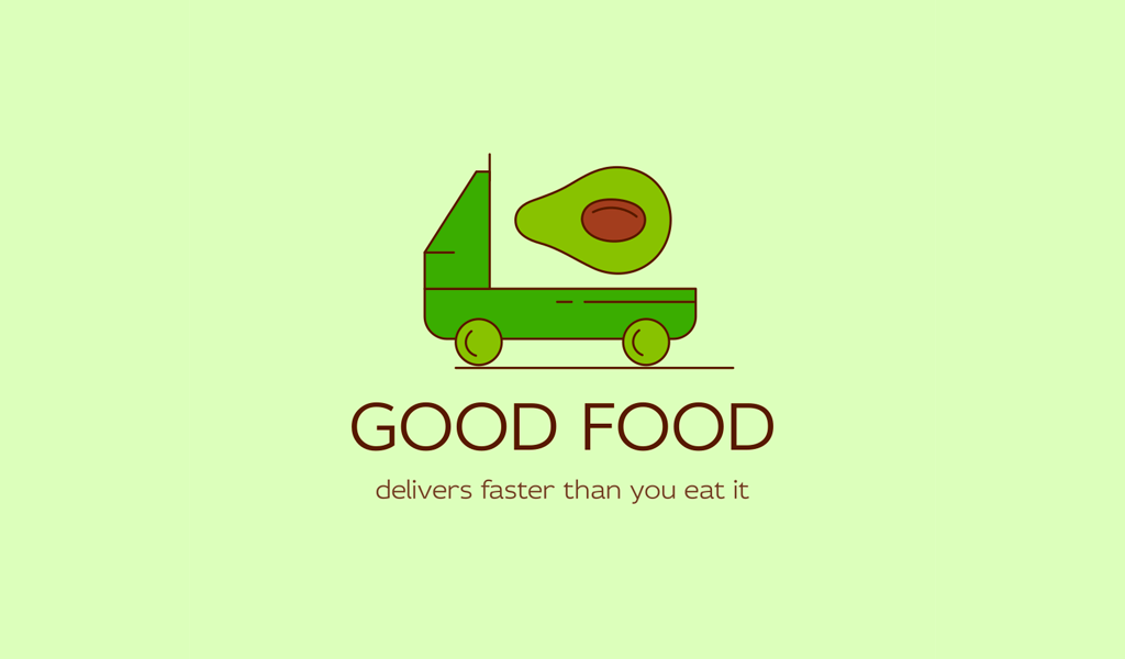Creative logo: car, avocado