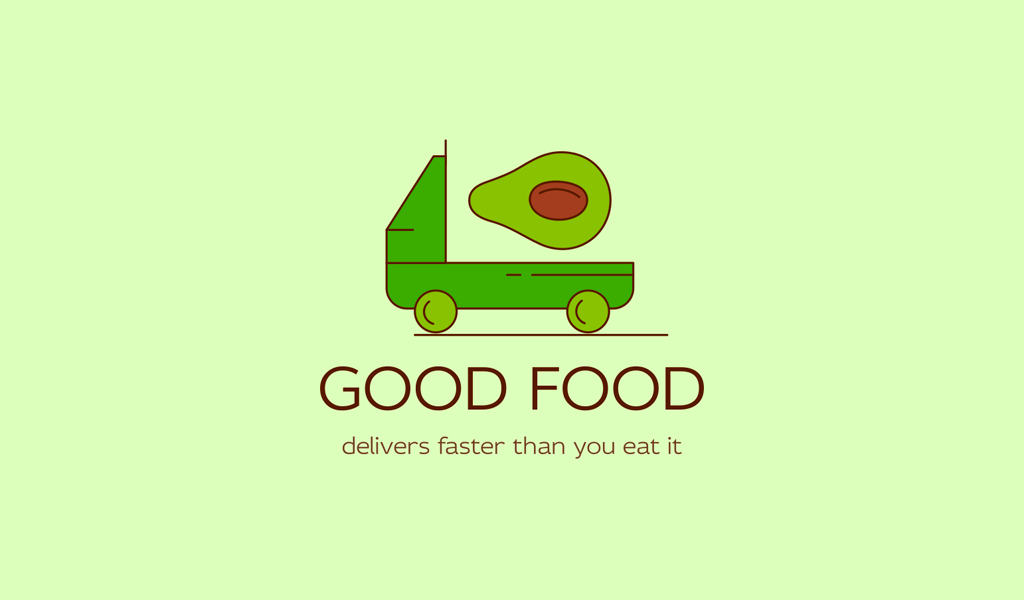 Logotipo creativo: coche, aguacate