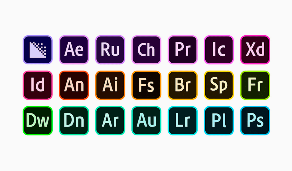 Иконки приложений Adobe