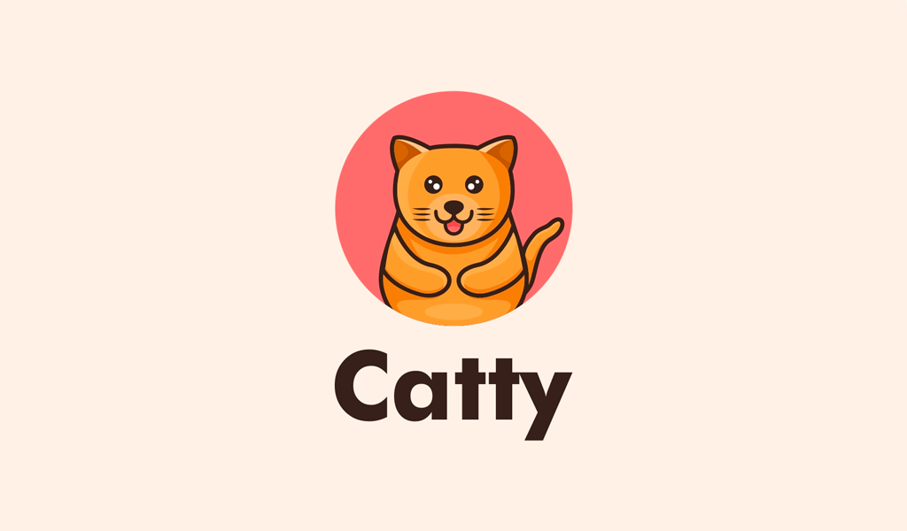 Милый толстый кот логотип