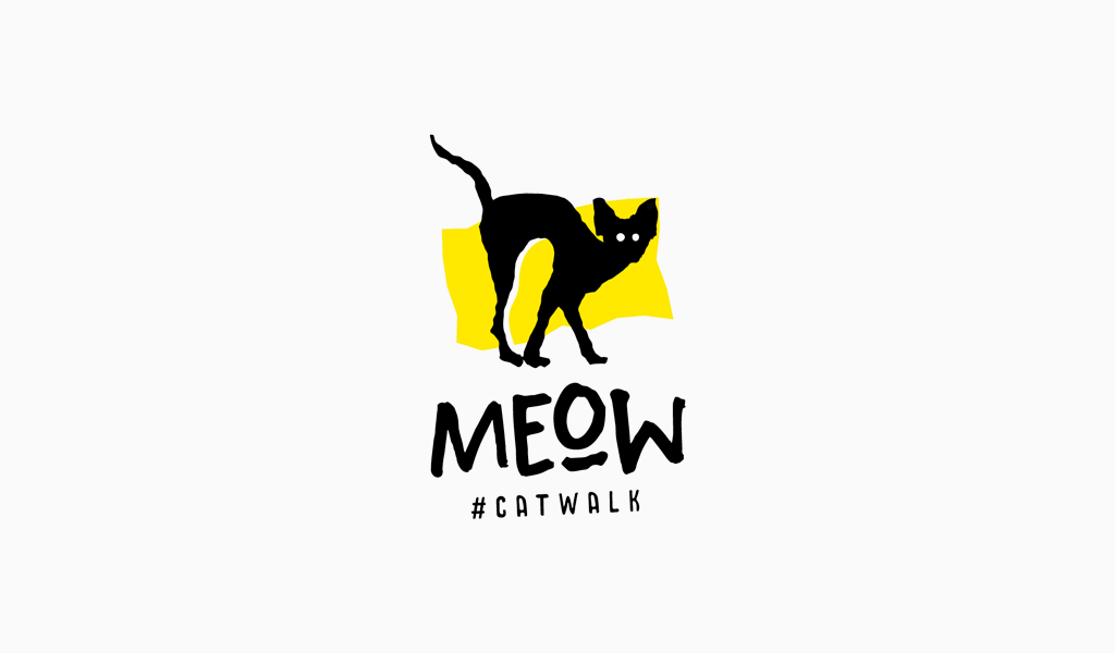 Суровый кот: нарисованный  логотип