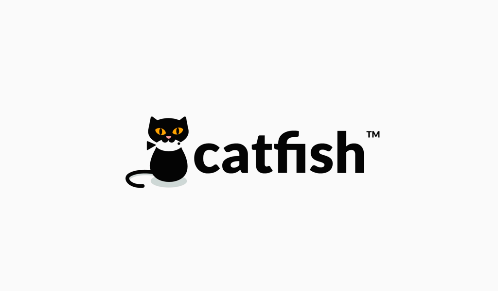 Кот с рыбой логотип
