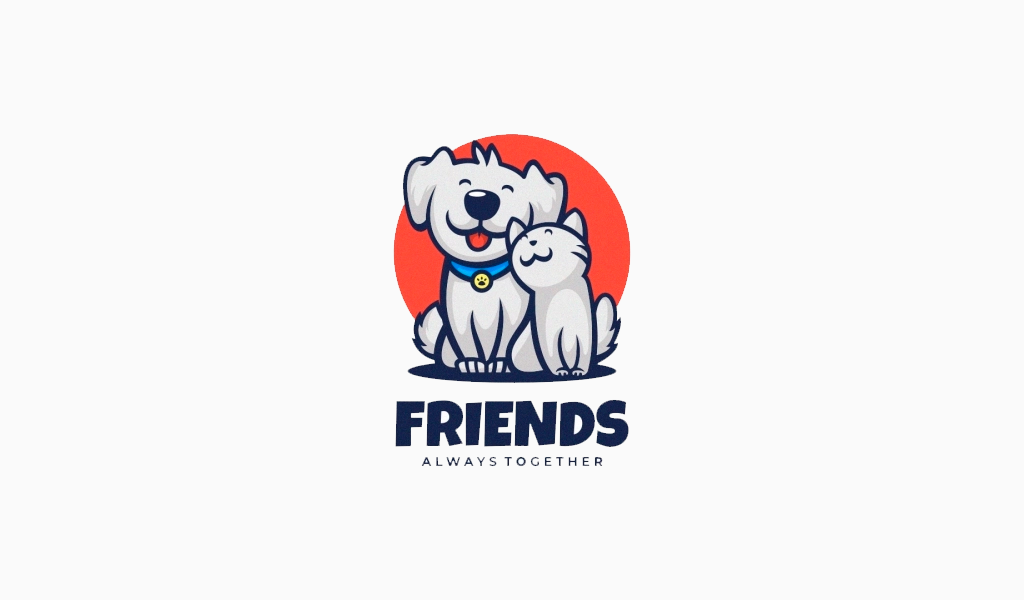 Веселые кот и собака: логотип