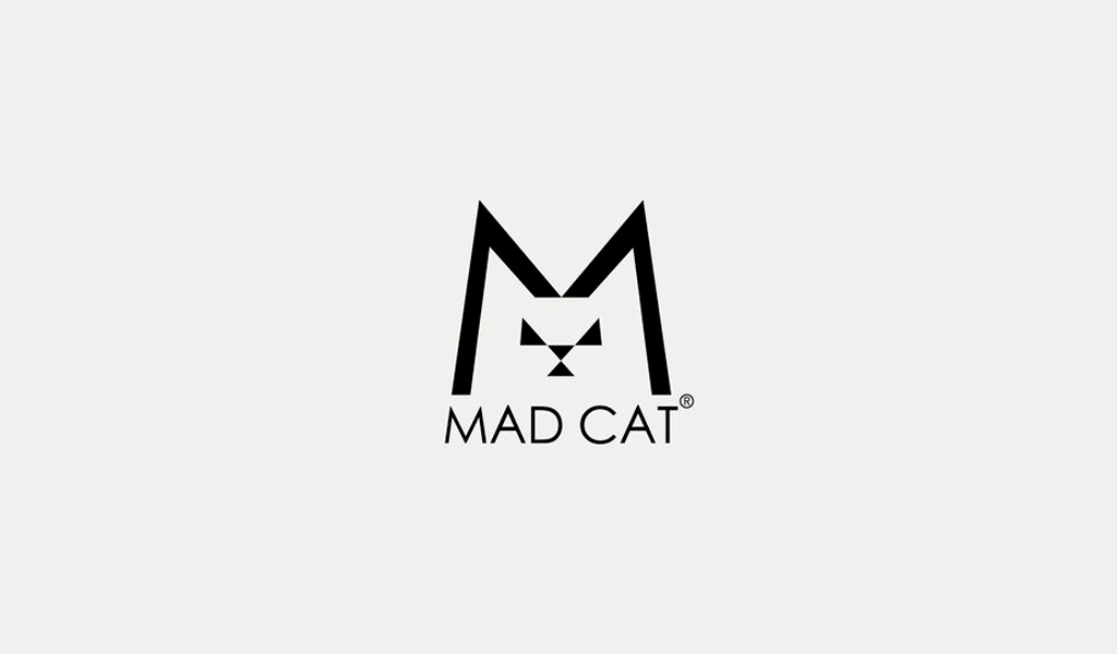 Абстрактный злой кот логотип