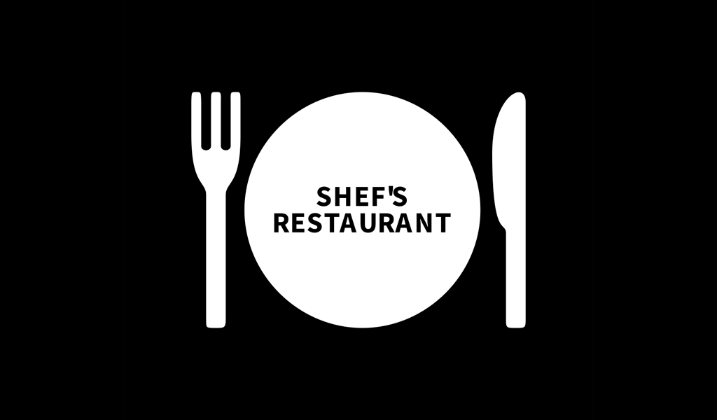 Логотип для ресторана: черно-белый