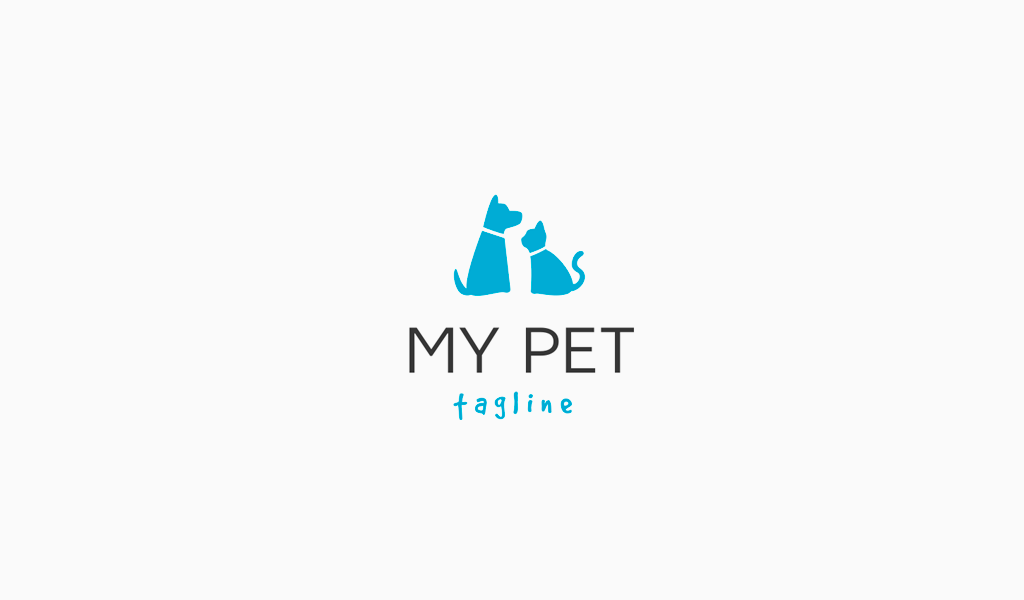 Логотип ветеринарной клиники: собака и кошка