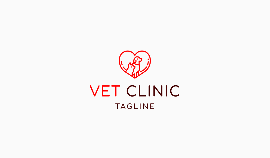 Логотип ветеринарной клиники: сердечко