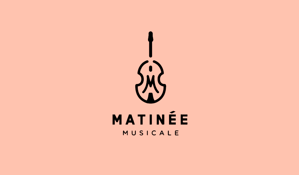 Logotipo con un violín y la letra M