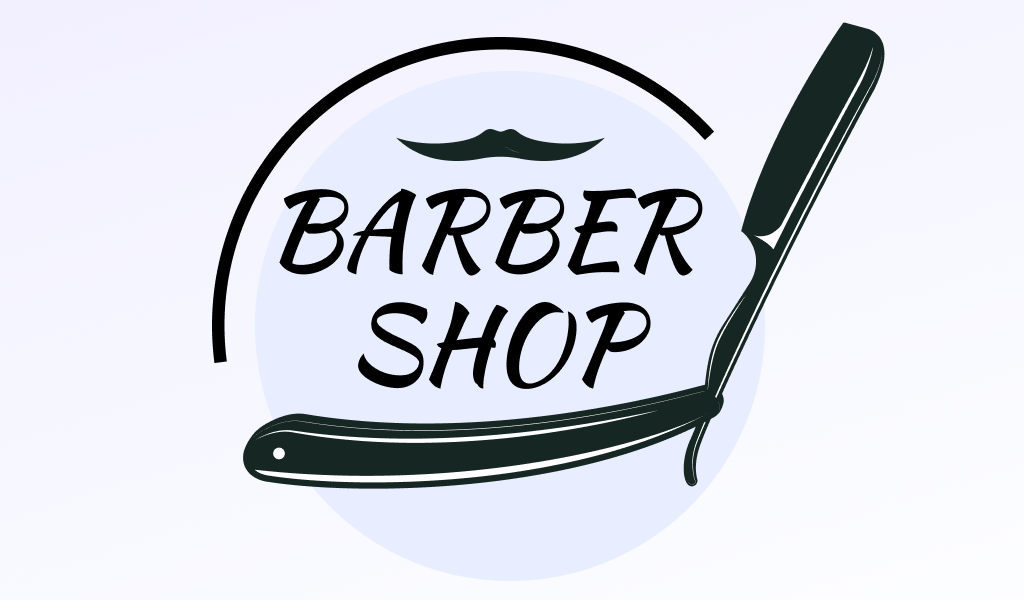 Berber dükkanı için logo örneği