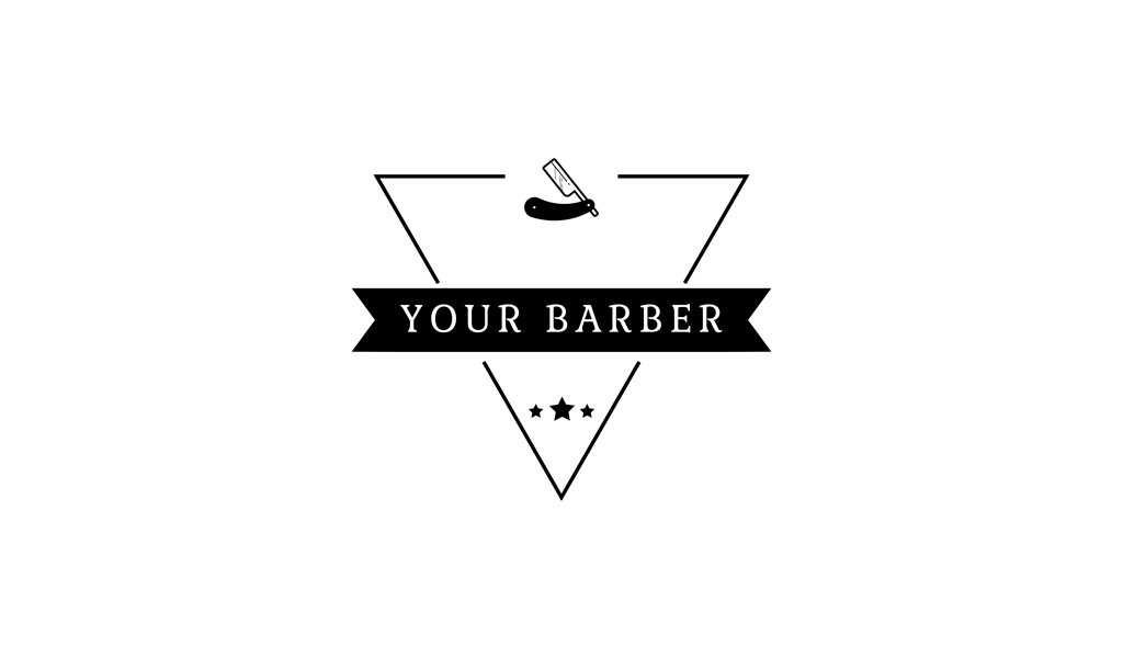 Logotipo da barbearia: Lâmina de barbear perigosa