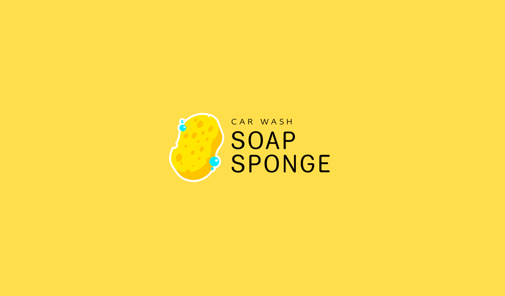 Logotipo del lavado de coches: esponja