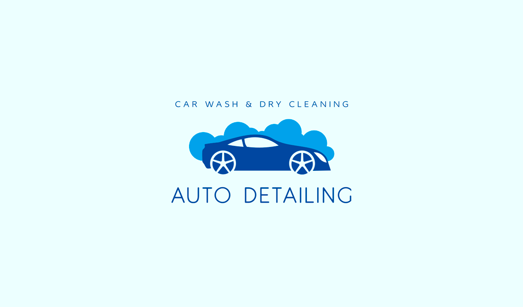 Car wash logo: car and foam