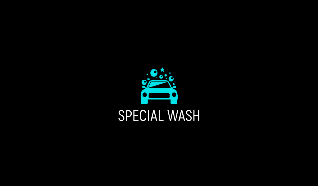 Car wash logo: blue car