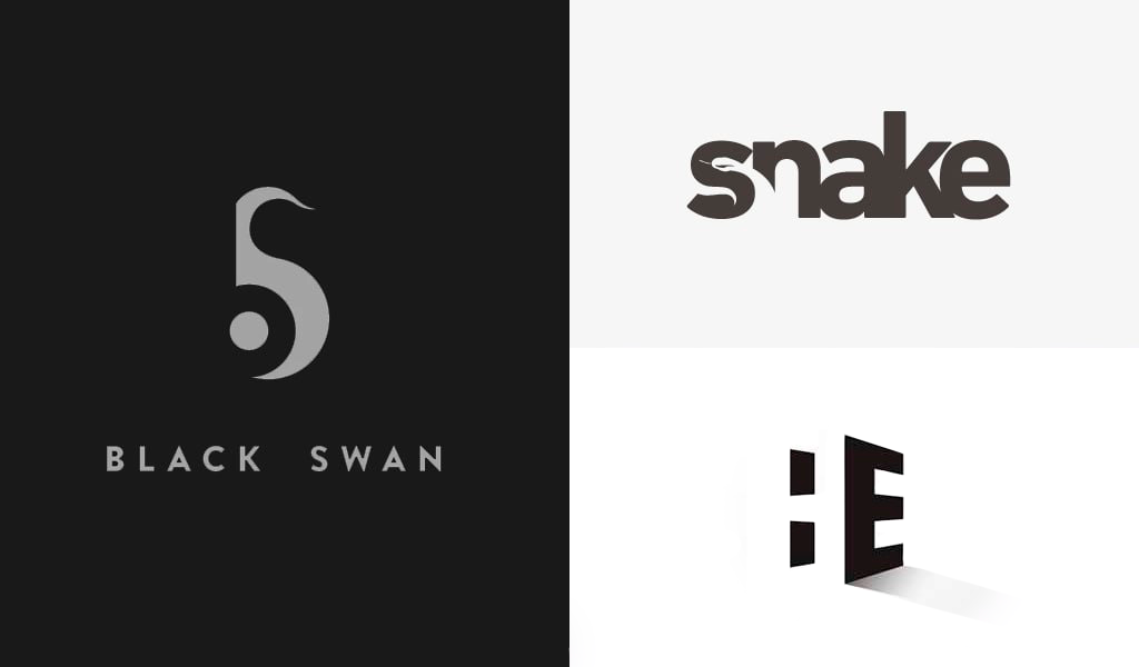 logotipos de espaço negativo minimalistas