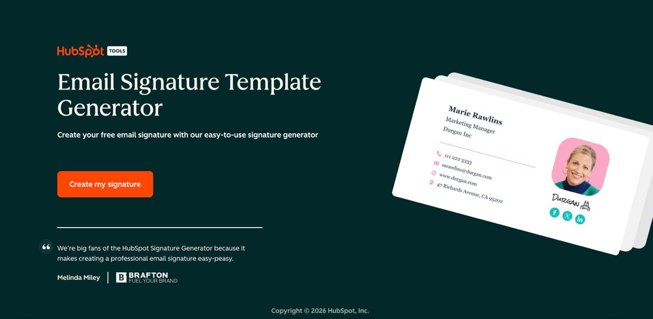 HubSpot Email Signature Generator